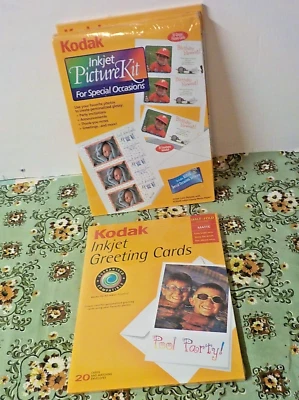 3 PACKAGES KODAK INK JET PICTURE KITS 30 GLOSSY CARDS 1 GREETING CARDS - Image 1 of 4