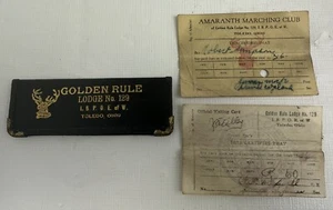 Vintage 1930’s Masonic Freemason Golden Rule Lodge Membership Card Holder Ohio - Picture 1 of 10