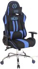 Bürostuhl mit Heizfunktion Stoffbezug schwarz/blau Gaming Stuhl Gamer Zocker