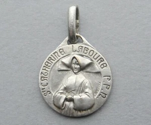 Französischer, antiker religiöser Anhänger. Saint Catherine Laboure. Medaille von Ruffony. - Bild 1 von 3