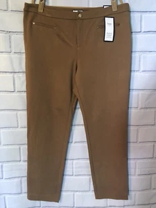 NWT Charter Club Tummy-Slimming Slim-Leg Pants Plus Sz 18 Tan Brown Work New $69 - Picture 1 of 9
