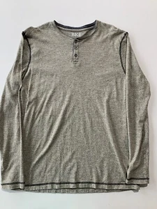 BKE BUCKLE MENS HENLEY SIZE LARGE LONG SLEEVE 3 BUTTON PULLOVER SHIRT. D1 - Picture 1 of 4