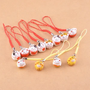 12 teile / satz Winkekatze Small Maneki Neko Schluesselanhaenger - Bild 1 von 2