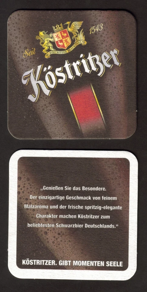 Bierdeckel - Coaster ,Schwarzbierbrauerei KÖSTRITZER,Bad Köstritz/Thüringen#358# - Bild 1 von 1