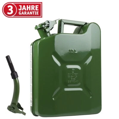 WALTER Benzinkanister 10L mit flexiblem Trichter, aus Metall, beschichtet - Bild 1 von 4