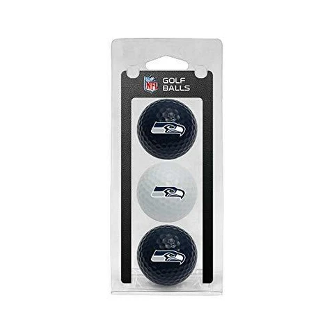 Team Golf NFL Seattle Seahawks Regulation Size Golf Balls, 3 Pack, Full Color Cover