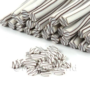 2 X Fatto a Mano Cioccolato Bianco Con Al Latte Increspature Nail Art Bastone - Foto 1 di 1