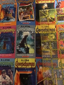 Gänsehaut Bücher gewebt Becher Schnitt Stoff Baumwolle gewebt 9x14 - Bild 1 von 2
