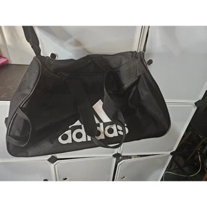 Adidas Diablo Duffel Bag BLACK WHITE LOGO ZIP TOP Fits Gym Locker LIFETIME NWOT - Picture 1 of 6