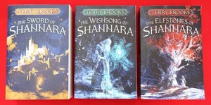 SIGNED Terry Brooks 3 Paperback Sword Wishsong & Elfstones Books - Picture 1 of 9
