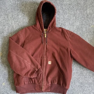 Giacca da lavoro uomo Carhartt J130 CLY bordeaux argilla rosso cappotto 2XL trapuntato foderato garage - Foto 1 di 12