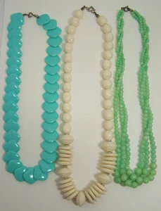 3 Colorful Beaded Strand Necklaces - Picture 1 of 5