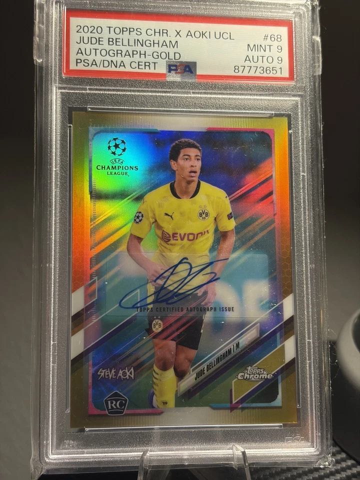 2020-21 Topps Chrome UCL Jude Bellingham Gold Auto RC Rookie #JBL /50 PSA9 - Image 1 of 1