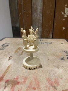 Vintage Chinese Puzzle Ball Carved Dragon Elephant On Stand Collectable - Picture 1 of 17