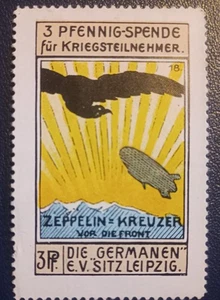 Poster stamp donation for German military aviation Zeppelin WW1 - Picture 1 of 1