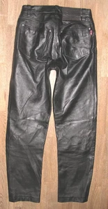 H.I.S - Leather Jeans/Leather Pants Nappa Leather IN Black Approx. W28/L31 - Picture 1 of 4