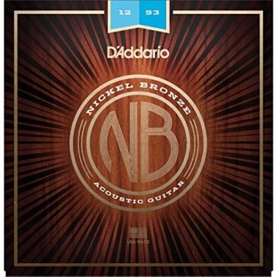 D'Addario NB1253 Nickel Bronze Acoustic Guitar Strings, Light, 12-53
