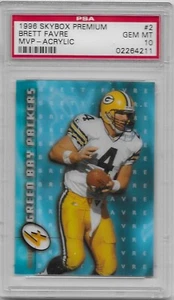 1996 Brett Favre PSA 10 GEM MINT, Skybox Premium, MVP Acrylic, Green Bay Packers - Picture 1 of 1