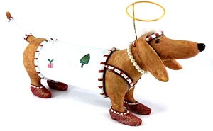 Patience Brewster Dackel Heiligenschein Abt. 56 Krinkles Weihnachten Hund Figur 13 Zoll - Bild 1 von 7