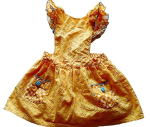Matilda Jane Mädchen Kleid Splendid Sunshine Yellow Pinafore Rüschen Ösen 4 - Bild 1 von 14