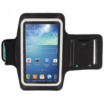 Funda Brazalete Negra Ajustable Entrenamiento Deportivo Gimnasio para Samsung Galaxy Note 3 N9000 Foto 1 de 4