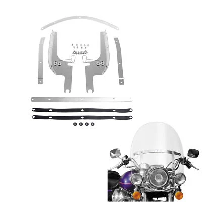 Soporte de montaje de parabrisas cromado apto para Harley Road King FLHR 1994-Up Foto 1 de 4