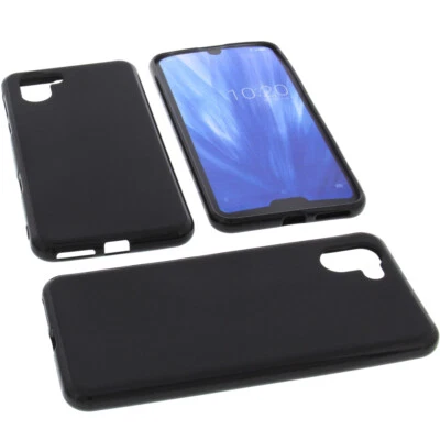Custodia per Sharp Aquos R3 Borsa Protettiva Cellulare TPU Gomma Nera - Immagine 1 di 4