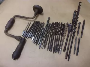 Antiguo Lote de Brocas de Madera de Mano Taladro Giratorio Taladro Escariador Destornillador De Colección Antiguo - Imagen 1 de 18