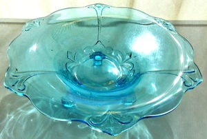 Tiara Indiana Glass Blue Duchess 3 dedos 12" consola central cuenco - Imagen 1 de 11