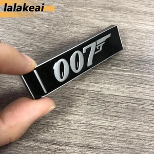 Black 007 Sport Racing Car Rear Trunk Nameplate Badge Emblem Sticker Metal New - Bild 1 von 5