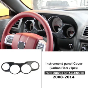 Carbon Fiber Style Dashboard Meter Cover Trim For Dodge Challenger 2008-2014 - Picture 1 of 6