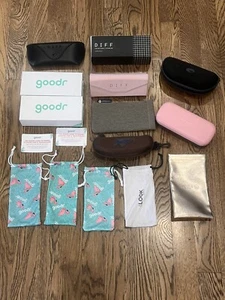 sunglasses cases boxes lot Goodr Maui Jim Diff Kate Spade Costa - Picture 1 of 3