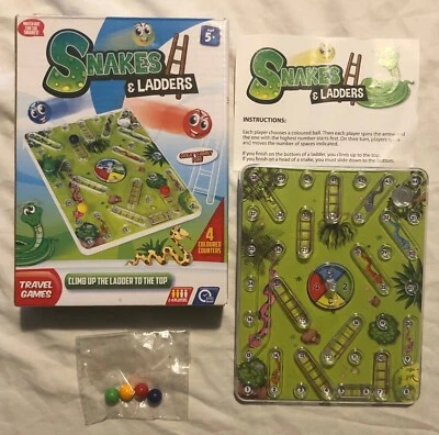 SNAKES & LADDERS TRAVEL GAME – Boxed with Instructions Children’s Toy Complete - Image 1 of 4