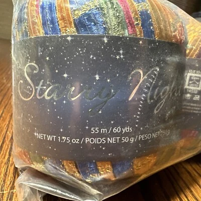 3 Pack Sealed *New*Premier Starry Night Yarn, 1.75 oz  60 yds, PINWHEEL, 5-Bulky - Image 1 of 4