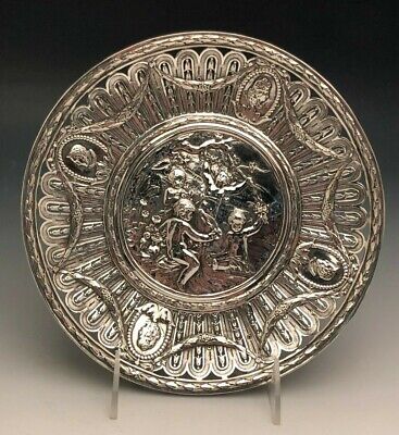 Fancy European Silver Tray With Cherubs And Busts, 800 Fine Silver, German? • 678.87$