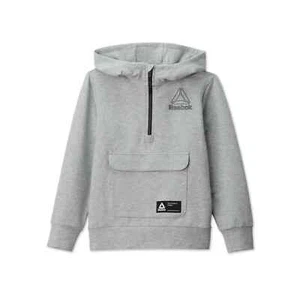 Reebok Victory Hoodie Youth XL 14/16 Gray Quarter Zip Media Pocket Athletic Pull - Picture 1 of 12