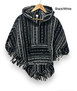 Short Cotton Poncho for both hippie men & women - Picture 1 of 18
