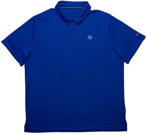 NIKE Boise State Broncos Short Sleeve Polo Shirt Blue XXL 2XL Cover