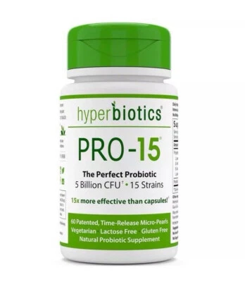 Hyperbiotics PRO-15 Probiotics: 60 Once Daily Time Release Pearls