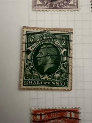 Extremely Rare Stamp Half Penny King GEORGE V stamp 1921 Cover