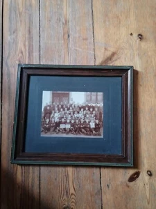Bilderrahmen Vintage Antik Holz Dunkelbraun 1910er Schulklasse 26 X 31 - Bild 1 von 5