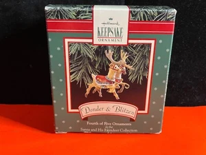 HALLMARK Keepsake DONDER AND BLITZEN Santa & His Reindeer Ornament - Picture 1 of 2