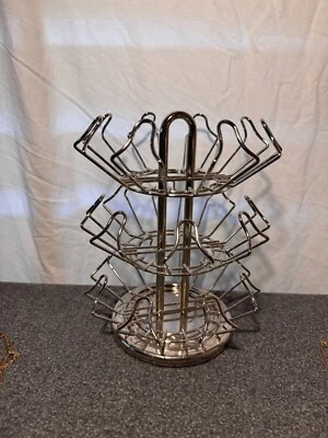 Cápsula de café carrusel giratorio de metal plateado 24 cápsulas de café Foto 1 de 3