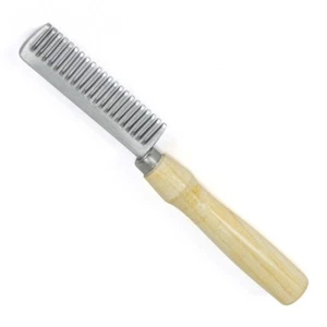 Peine de melena de aseo de caballos 8" aluminio, mango de madera 7,5" horas herramienta de aseo - Imagen 1 de 1