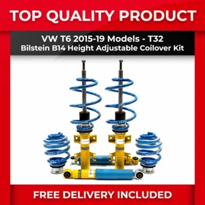 FITS VW T6 T32 BILSTEIN B14 HEIGHT ADJUSTABLE COILOVERS LOWERING SUSPENSION KIT - Picture 1 of 12