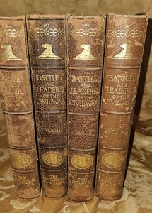 Schlachten und Anführer des Bürgerkriegs Bände 1-4 (Komplettsatz) Leder 1884-1887 - Bild 1 von 24