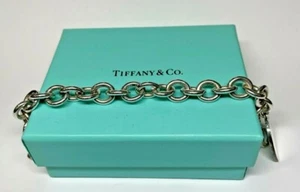 Tiffany & Co. Heart Charm ID Bracelet In Sterling Silver, 7.25 Inches Long - Picture 1 of 6