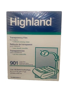 HIGHLAND 901 Transparency Film for copiers 100 Sheets (8.5" x 11") - Picture 1 of 1