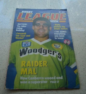 RUGBY LEAGUE WEEK 1985 MAGAZINE! CANBERRA RAIDERS MAL MENINGA NSWRL - Picture 1 of 1