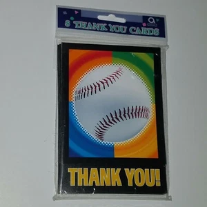 NEW Baseball Thank You Cards (Blank Inside) Softball Sports Team Birthday Coach - Picture 1 of 2